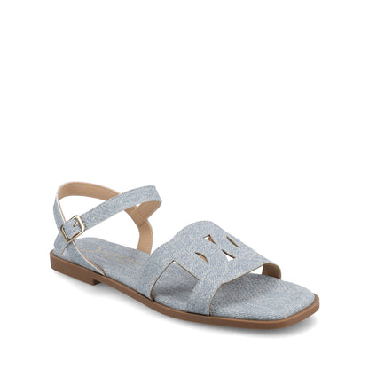 Journee BRIDEY ANKLE STRAP SANDALS - Denim