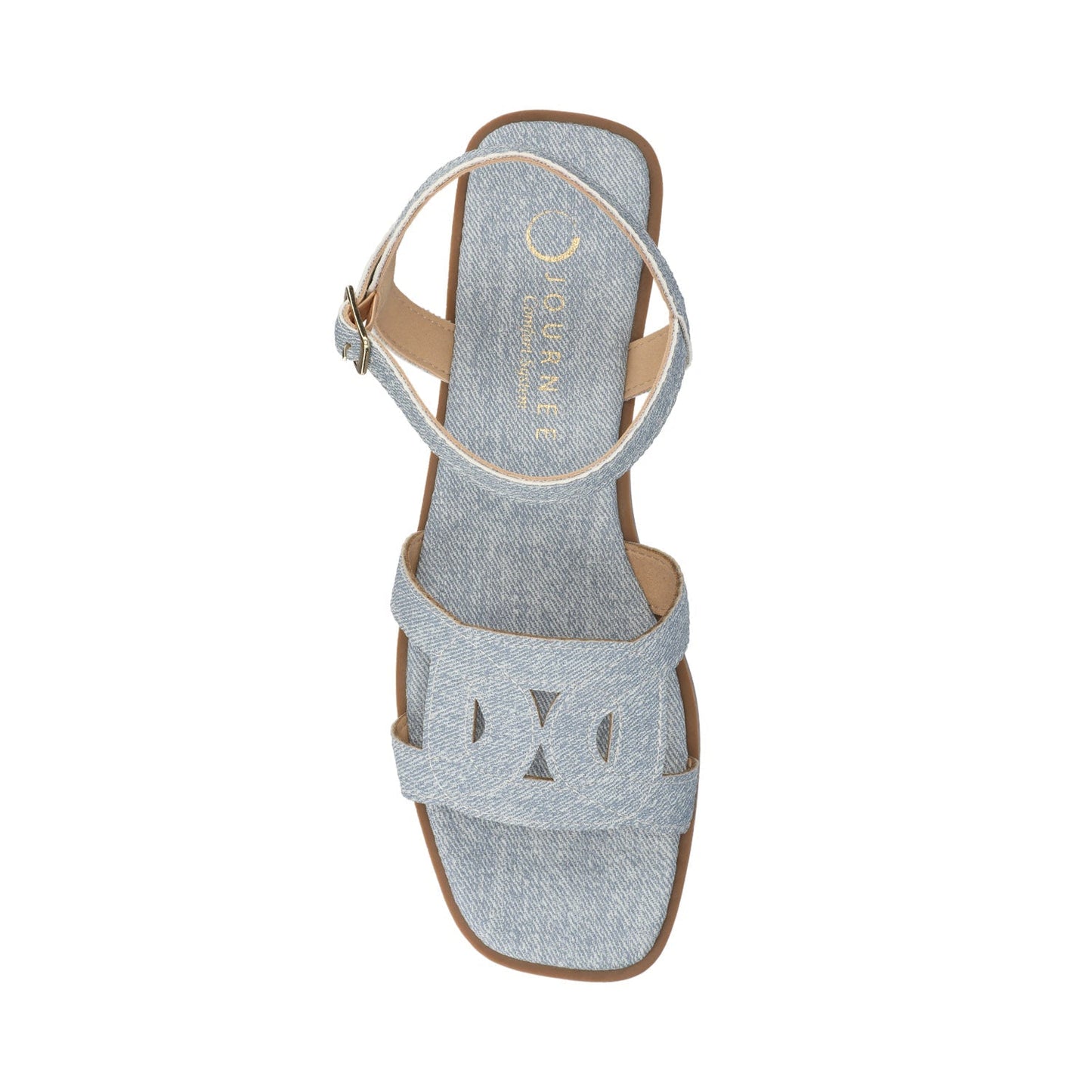 Journee BRIDEY ANKLE STRAP SANDALS - Denim