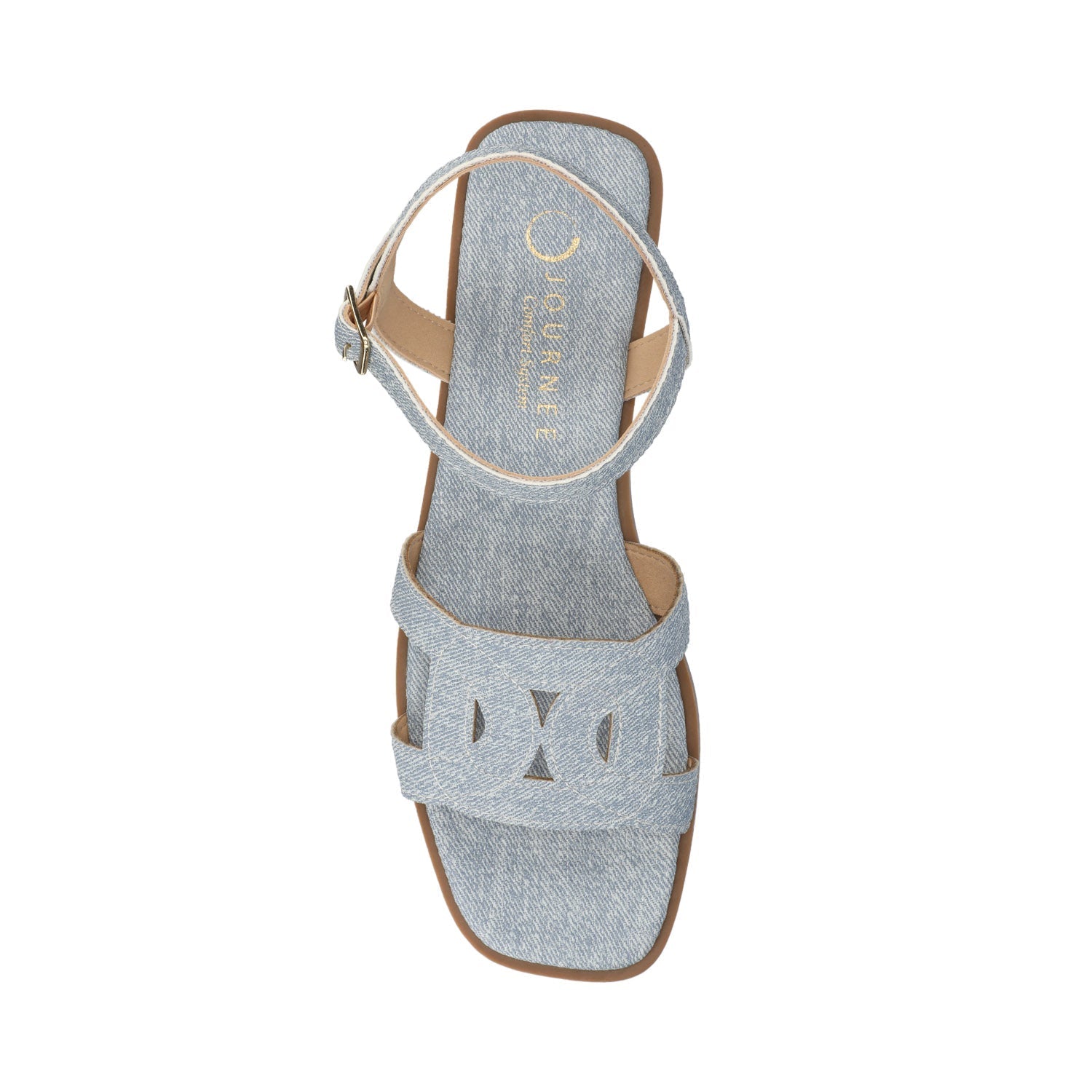 Journee BRIDEY ANKLE STRAP SANDALS - Denim