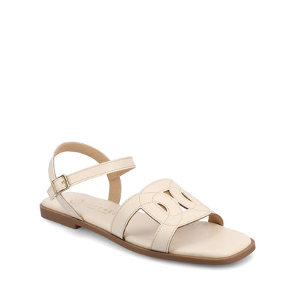 Journee BRIDEY ANKLE STRAP SANDALS - Bone