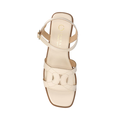 Journee BRIDEY ANKLE STRAP SANDALS - Bone