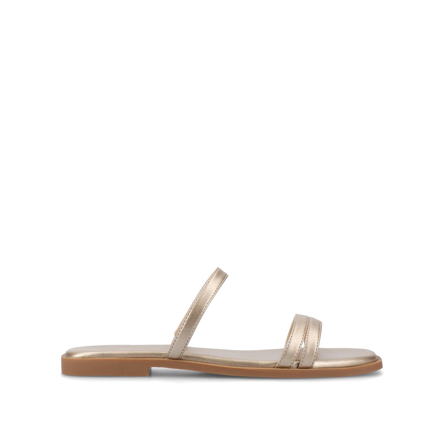 Journee BRISA SLIDE SANDALS IN VEGAN LEATHER - Gold PU