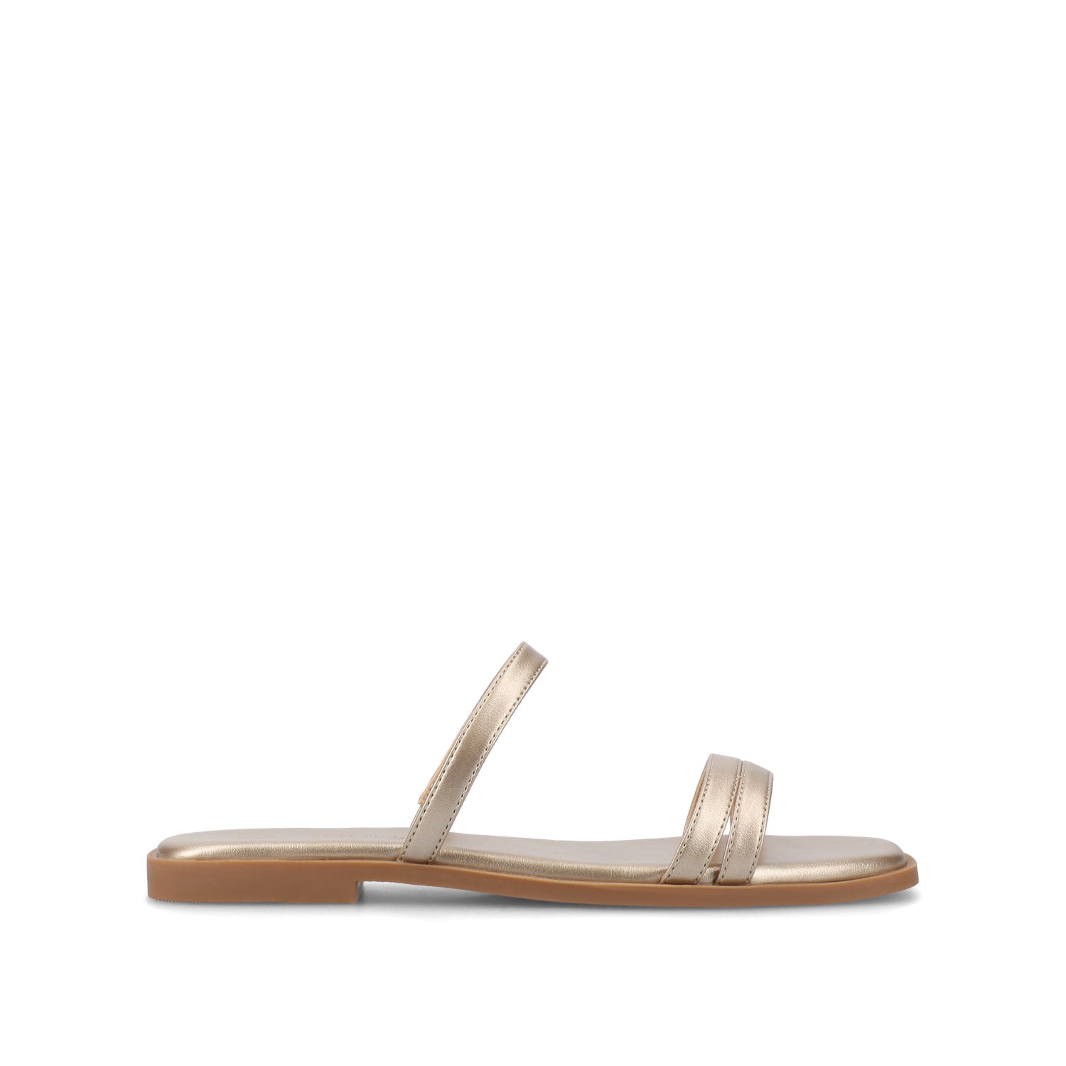 Journee BRISA SLIDE SANDALS IN VEGAN LEATHER - Gold PU
