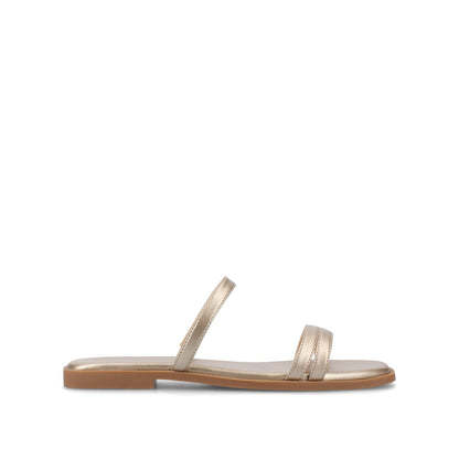Journee BRISA SLIDE SANDALS IN VEGAN LEATHER - Gold PU