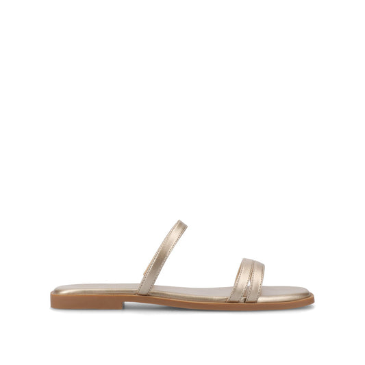 Journee BRISA SLIDE SANDALS IN VEGAN LEATHER - Gold PU