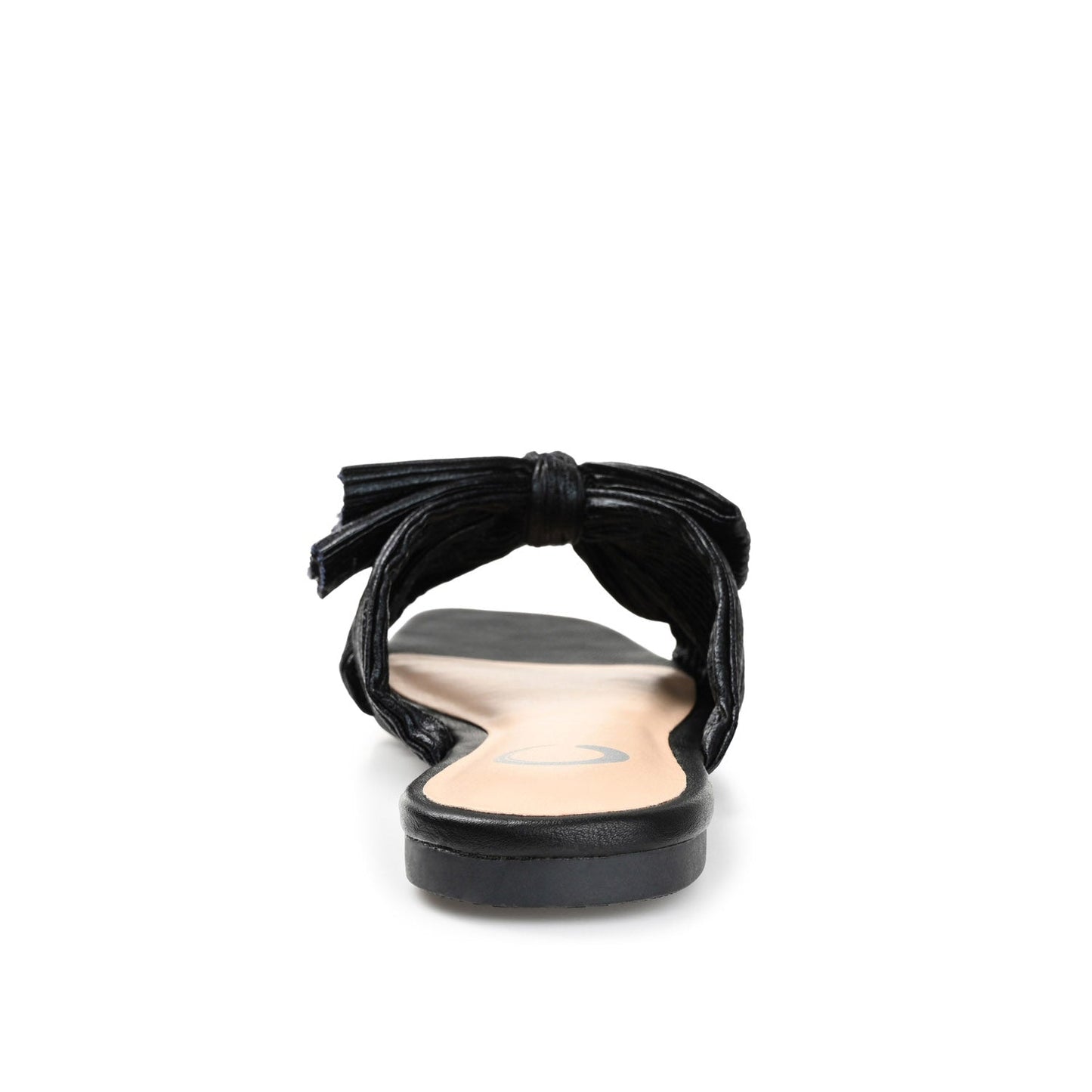 Journee SERLINA PLEATED SLIDE SANDALS IN FOIL - Black