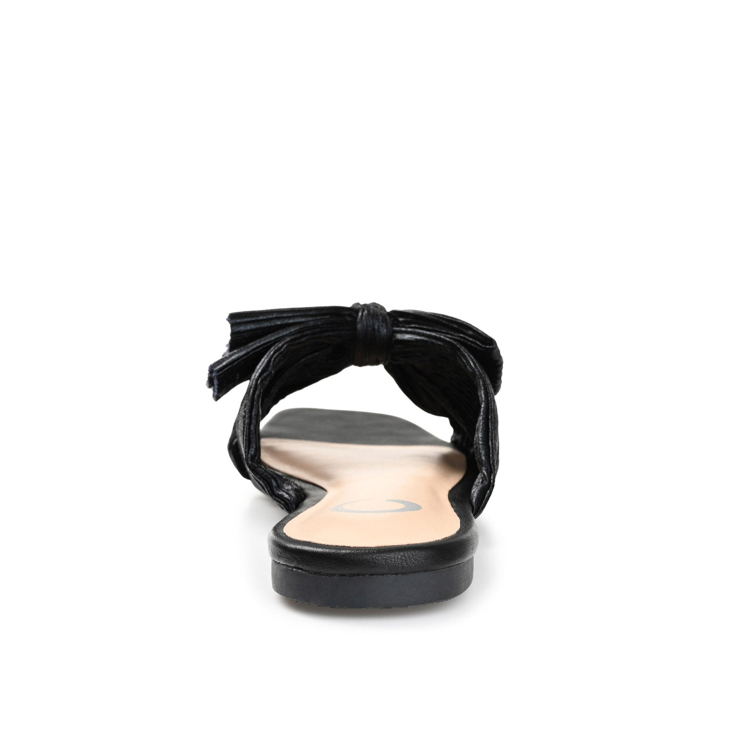 Journee SERLINA PLEATED SLIDE SANDALS IN FOIL - Black