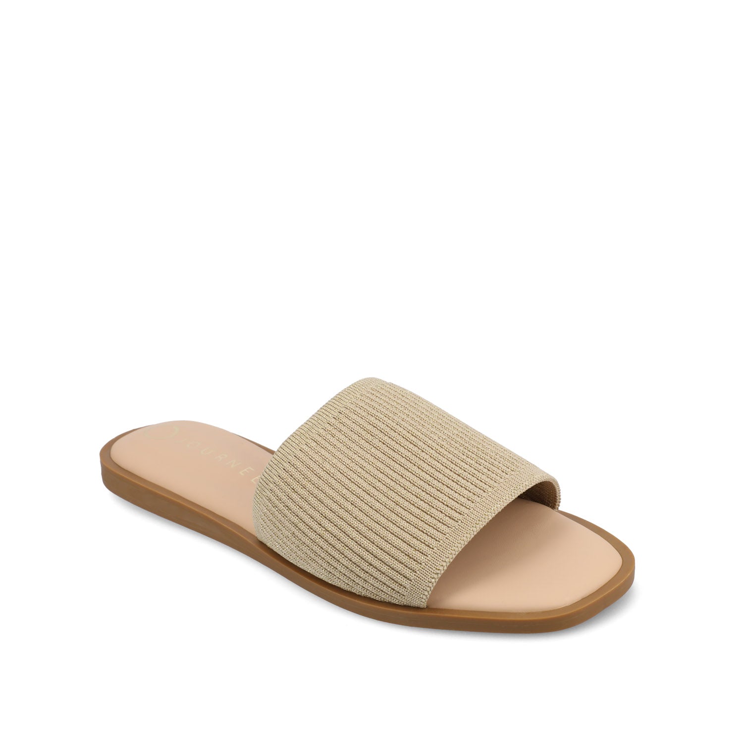 Journee PRISILLA SLIDE SANDALS IN STATEMENT - Champagne