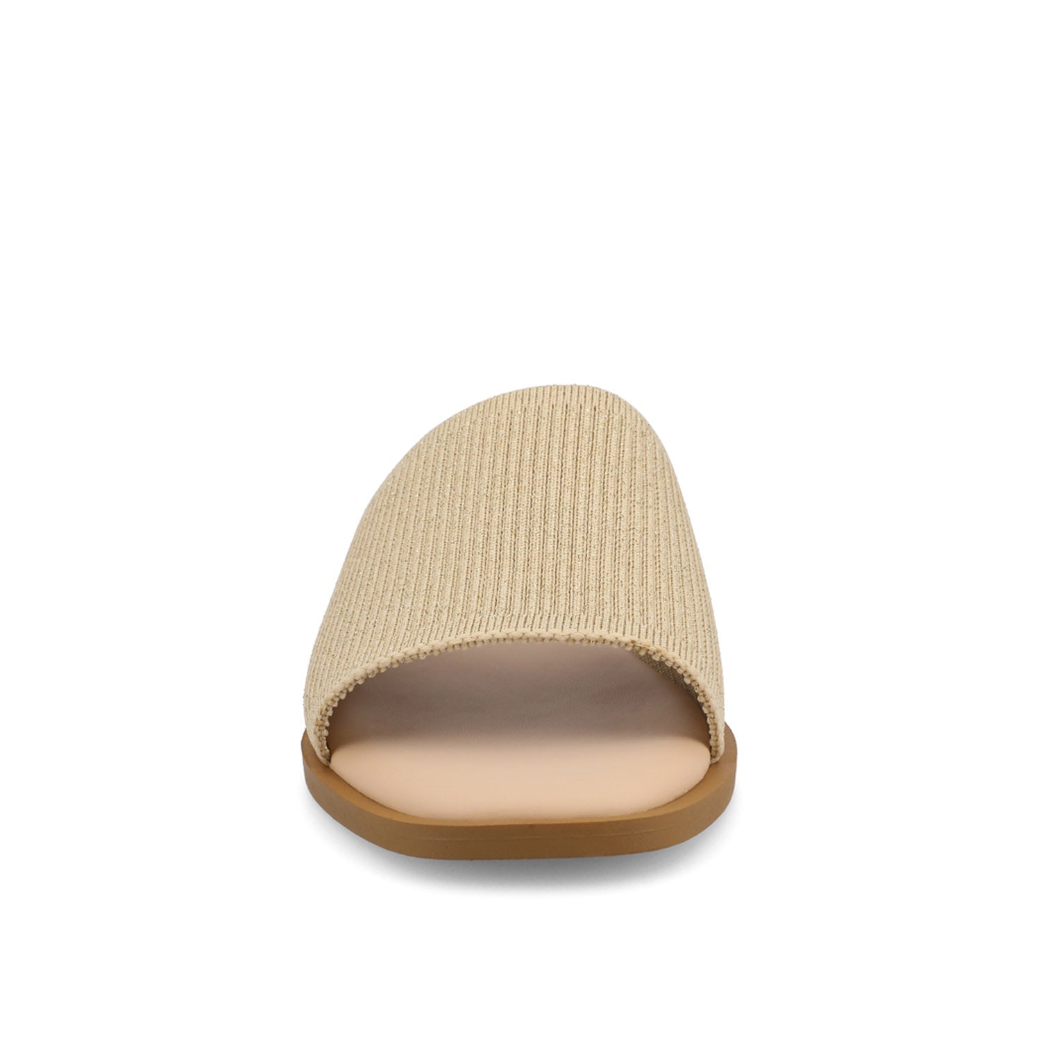 Journee PRISILLA SLIDE SANDALS IN STATEMENT - Champagne