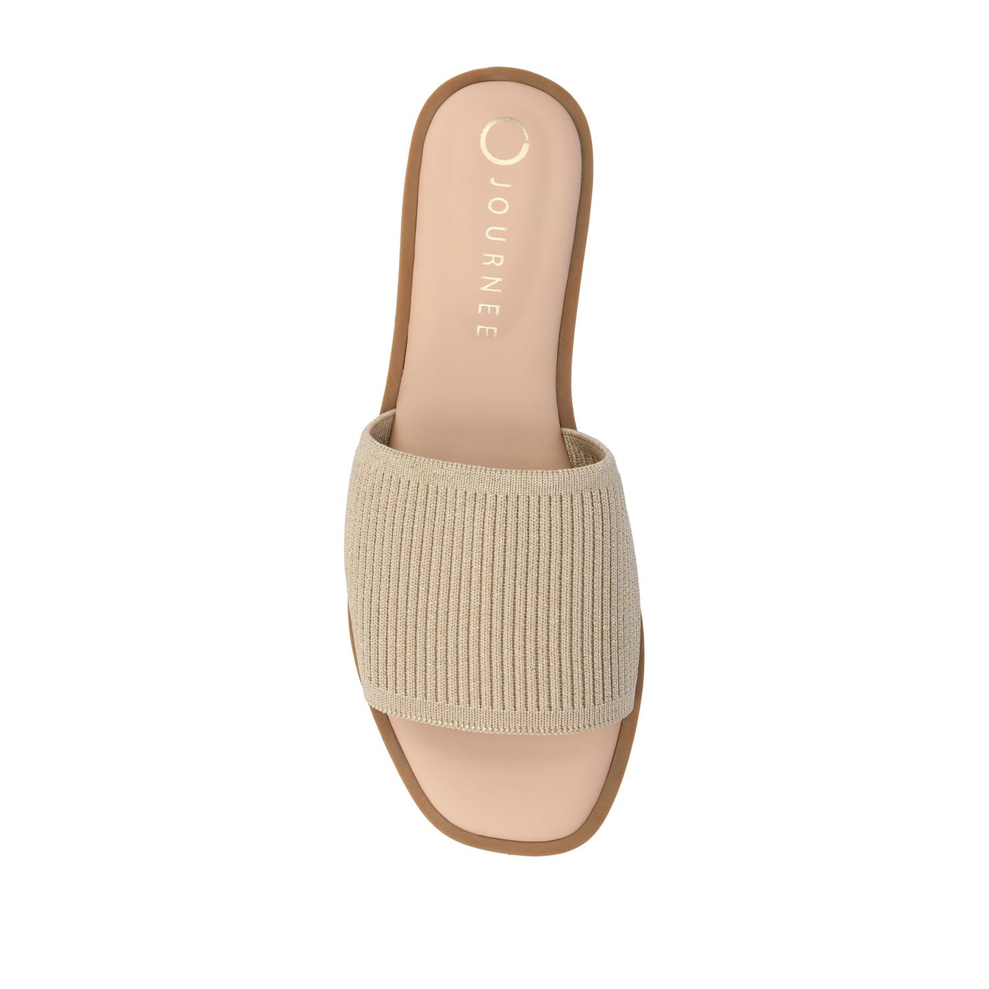 Journee PRISILLA SLIDE SANDALS IN STATEMENT - Champagne
