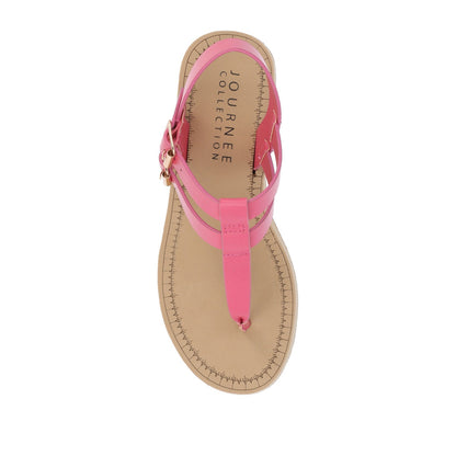 Journee BIANCA WEDGE HEELED SANDALS IN VEGAN LEATHER - Pink PU