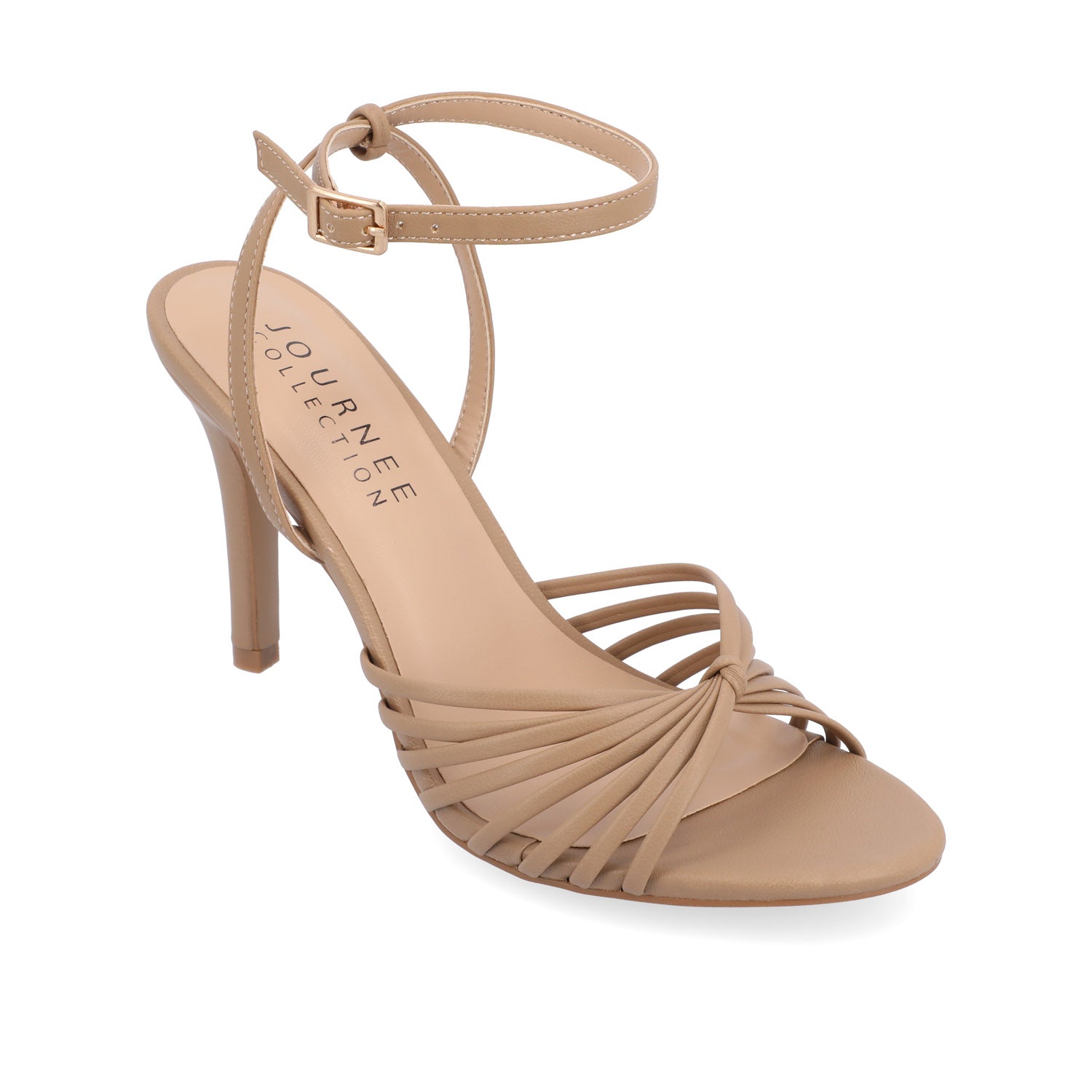 Journee VANITA STILETTO HEELS IN VEGAN LEATHER - Taupe