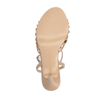 Journee VANITA STILETTO HEELS IN VEGAN LEATHER - Taupe