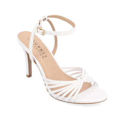 Journee VANITA STILETTO HEELS IN VEGAN LEATHER - White