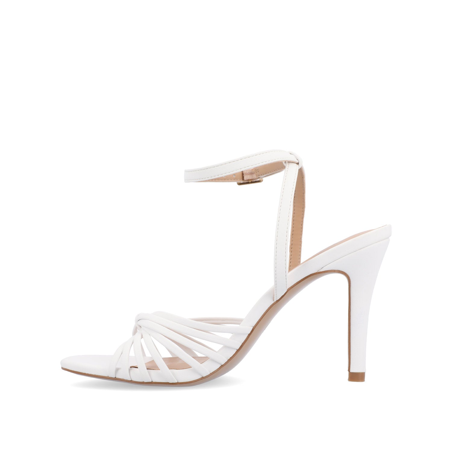 Journee VANITA STILETTO HEELS IN VEGAN LEATHER - White