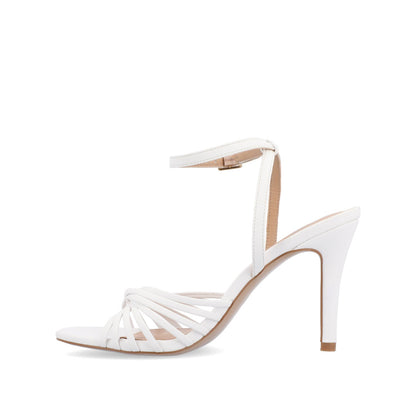 Journee VANITA STILETTO HEELS IN VEGAN LEATHER - White