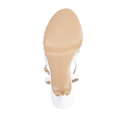 Journee VANITA STILETTO HEELS IN VEGAN LEATHER - White