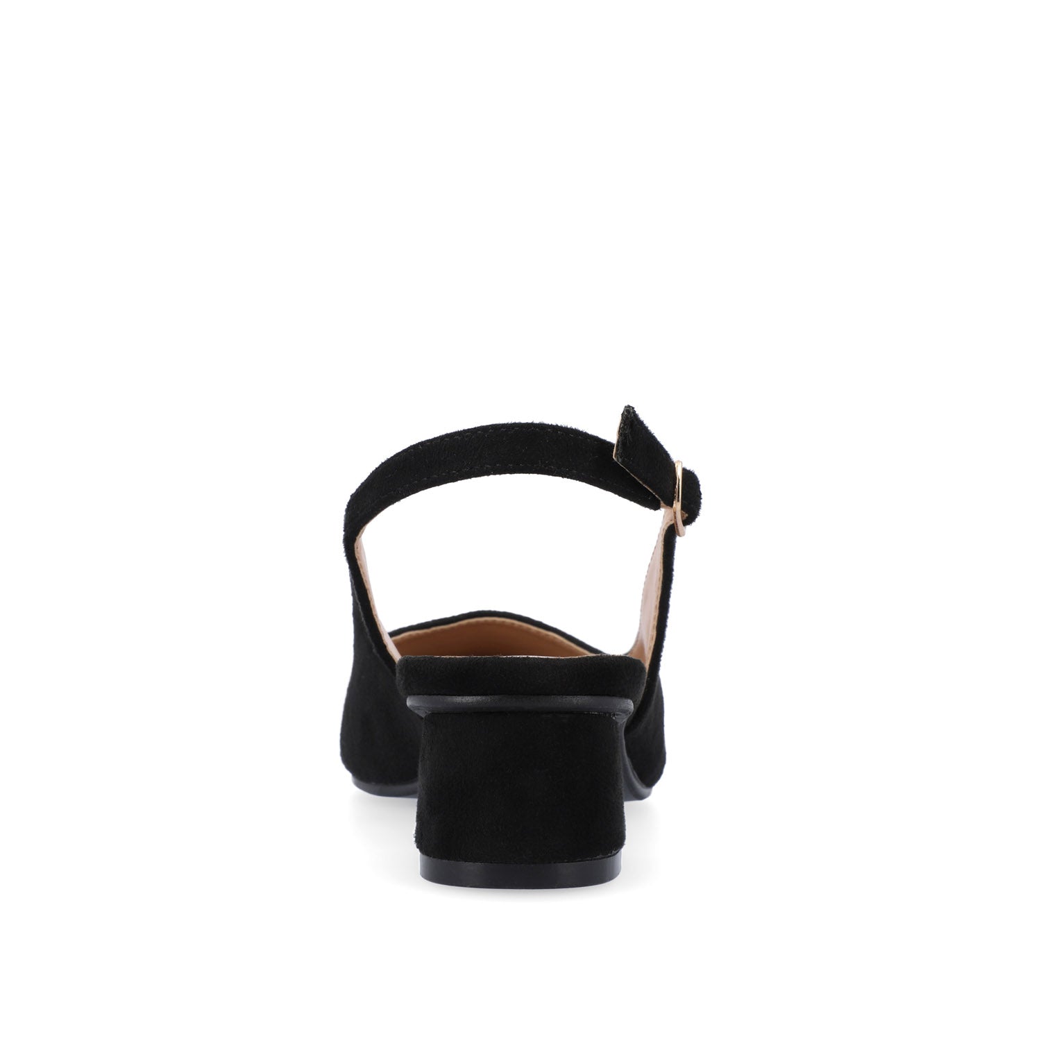 Journee SYLVIA LOW BLOCK PUMP HEELS IN FAUX SUEDE - Black
