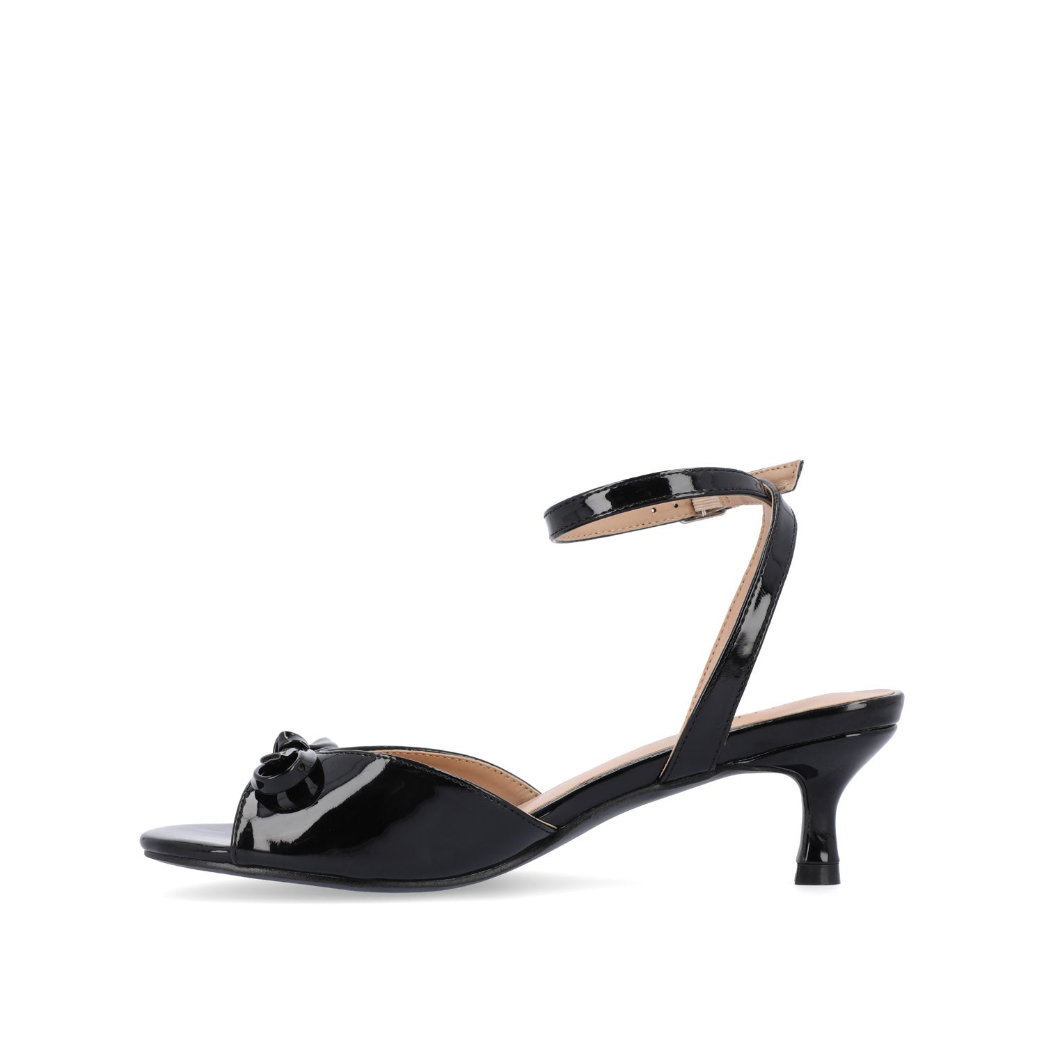 Journee JENNIFER STRAPPY KITTEN HEELS IN PATENT - Black Patent