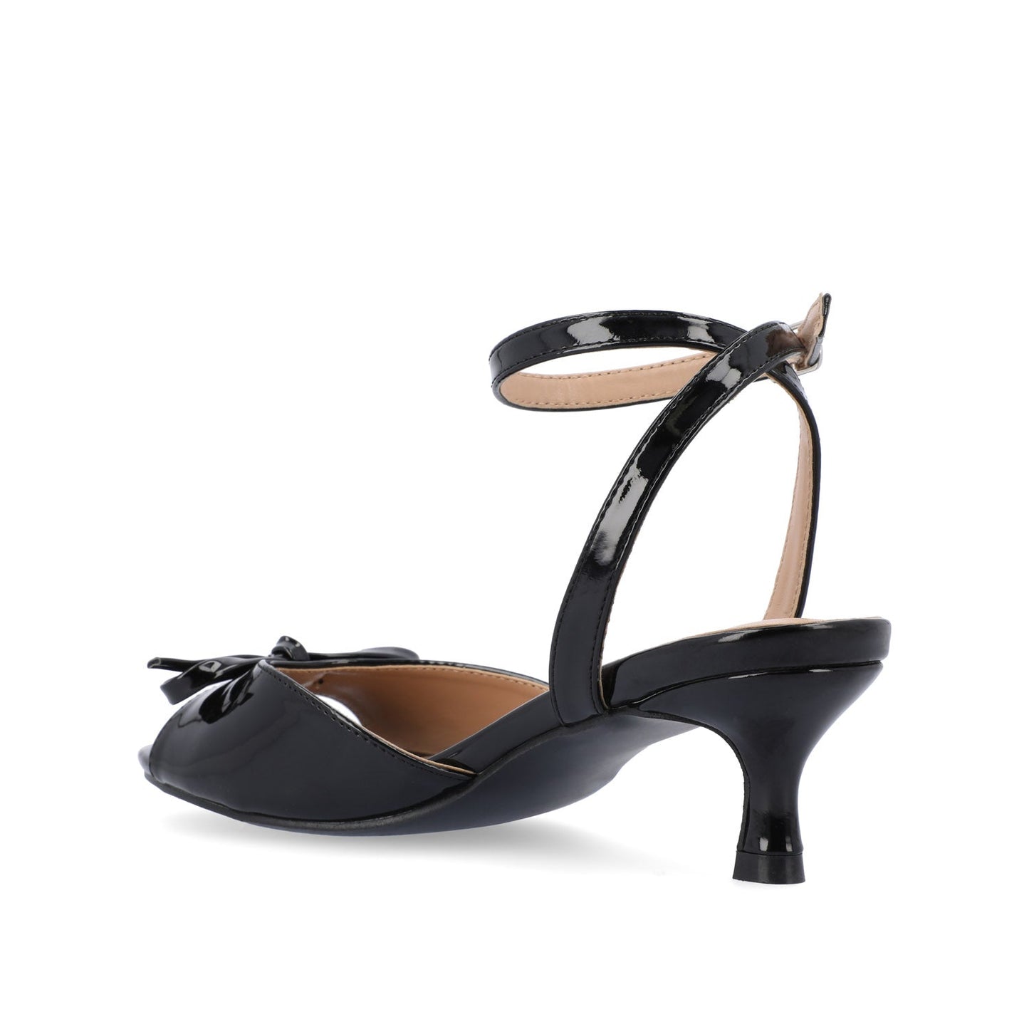 Journee JENNIFER STRAPPY KITTEN HEELS IN PATENT - Black Patent