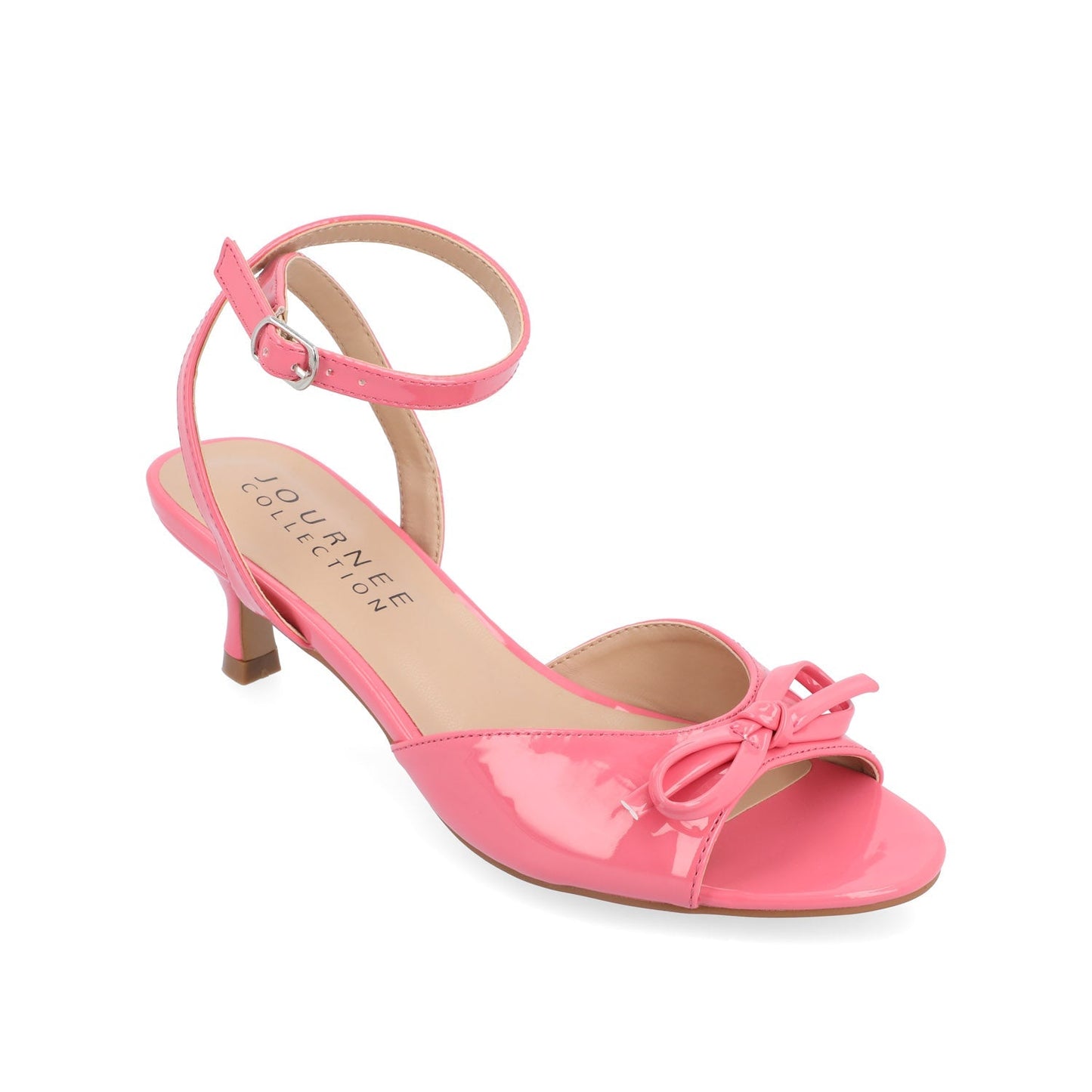 Journee JENNIFER STRAPPY KITTEN HEELS IN PATENT - Pink Patent