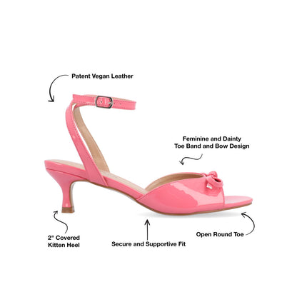 Journee JENNIFER STRAPPY KITTEN HEELS IN PATENT - Pink Patent