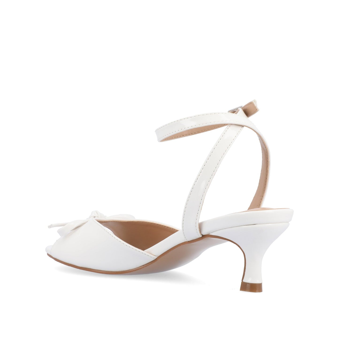 Journee JENNIFER STRAPPY KITTEN HEELS IN PATENT - White Patent