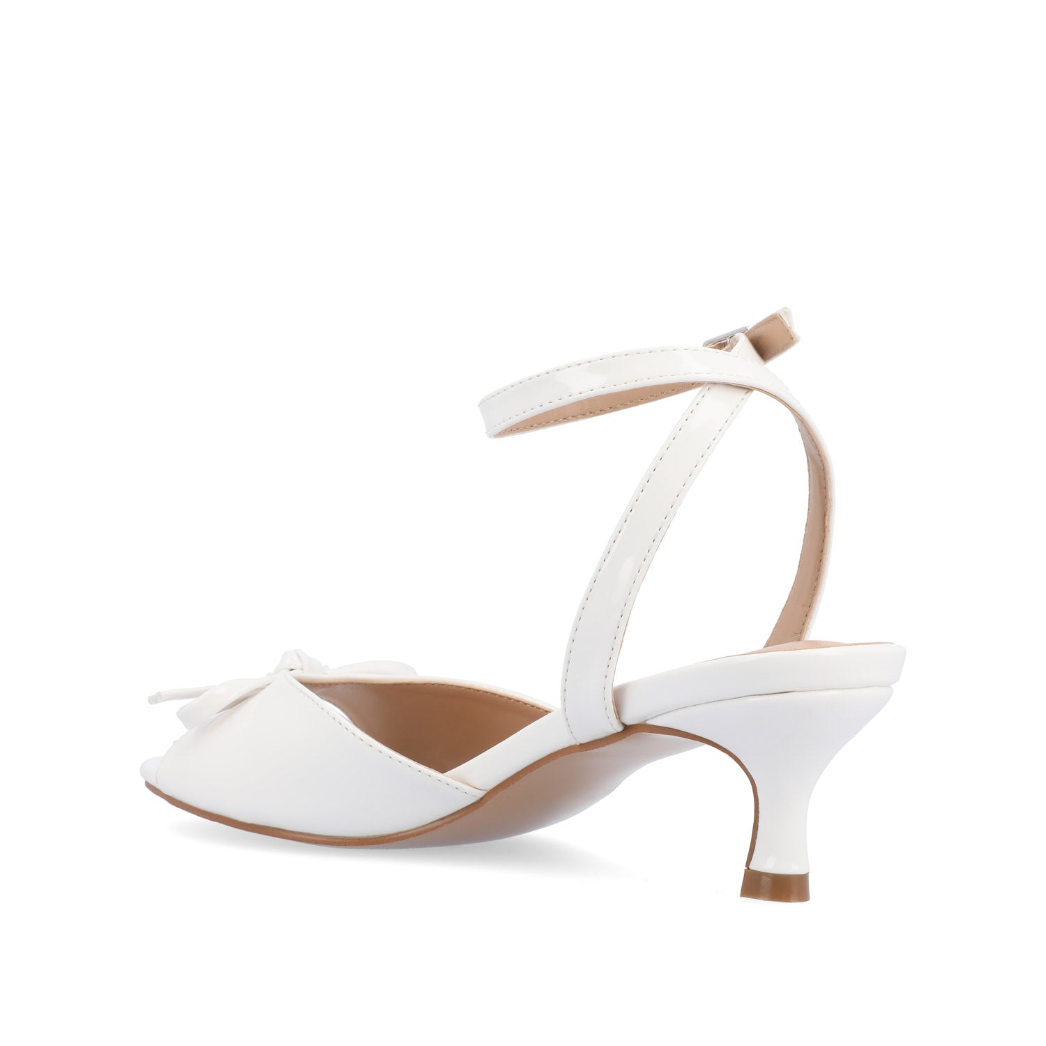 Journee JENNIFER STRAPPY KITTEN HEELS IN PATENT - White Patent