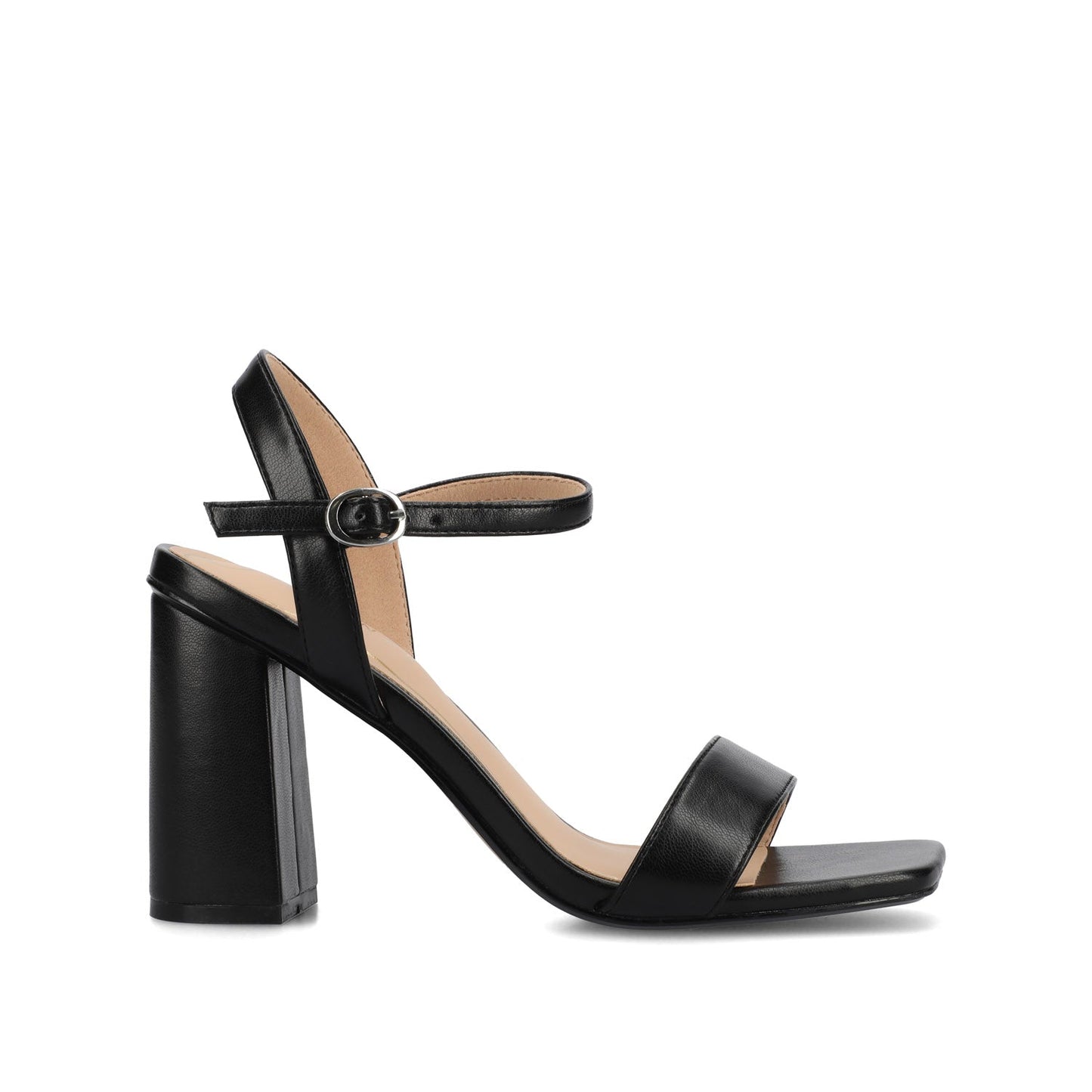 Journee TIVONA STRAPPY BLOCK HEELS IN STATEMENT - Black PU