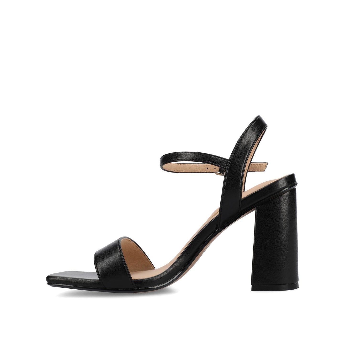 Journee TIVONA STRAPPY BLOCK HEELS IN STATEMENT - Black PU