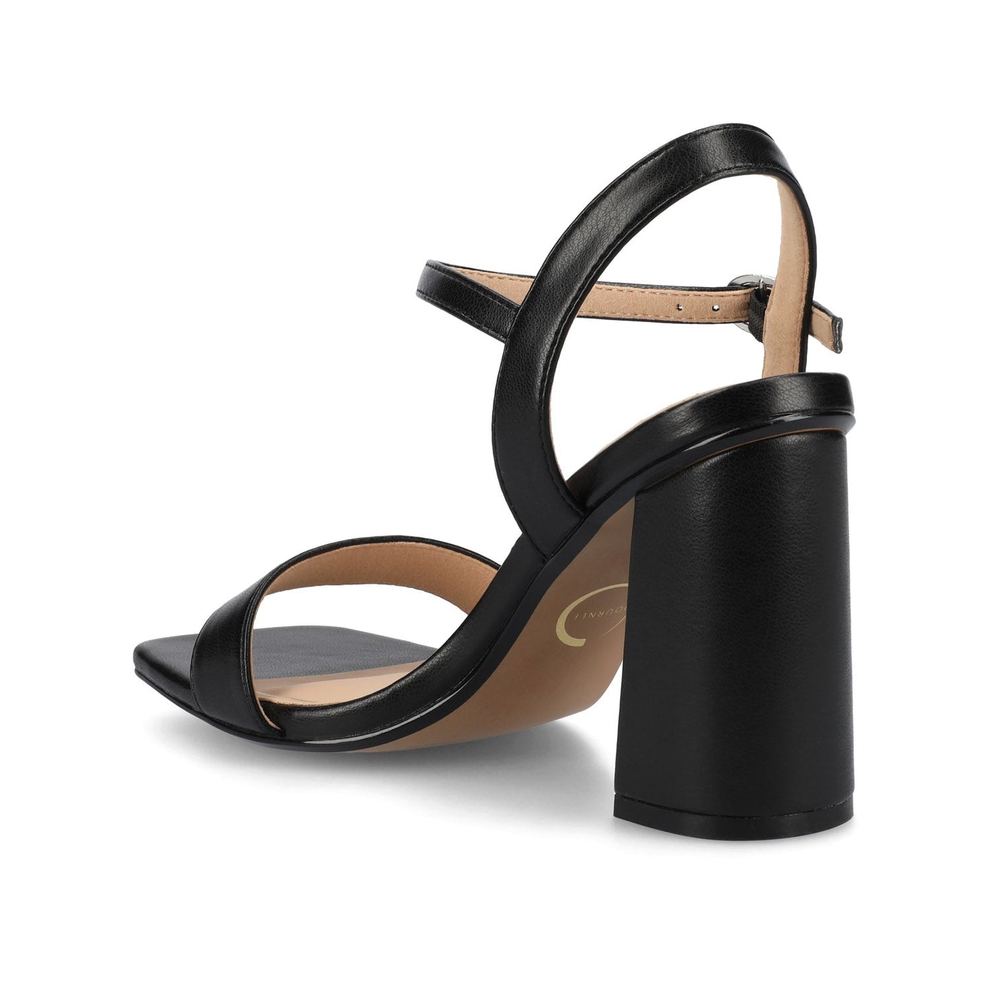 Journee TIVONA STRAPPY BLOCK HEELS IN STATEMENT - Black PU