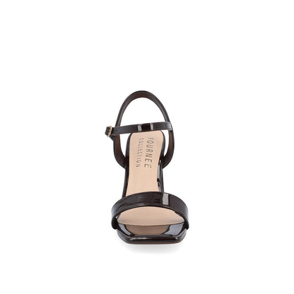 Journee TIVONA STRAPPY BLOCK HEELS IN STATEMENT - Dark Brown