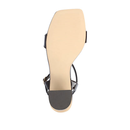 Journee TIVONA STRAPPY BLOCK HEELS IN STATEMENT - Dark Brown