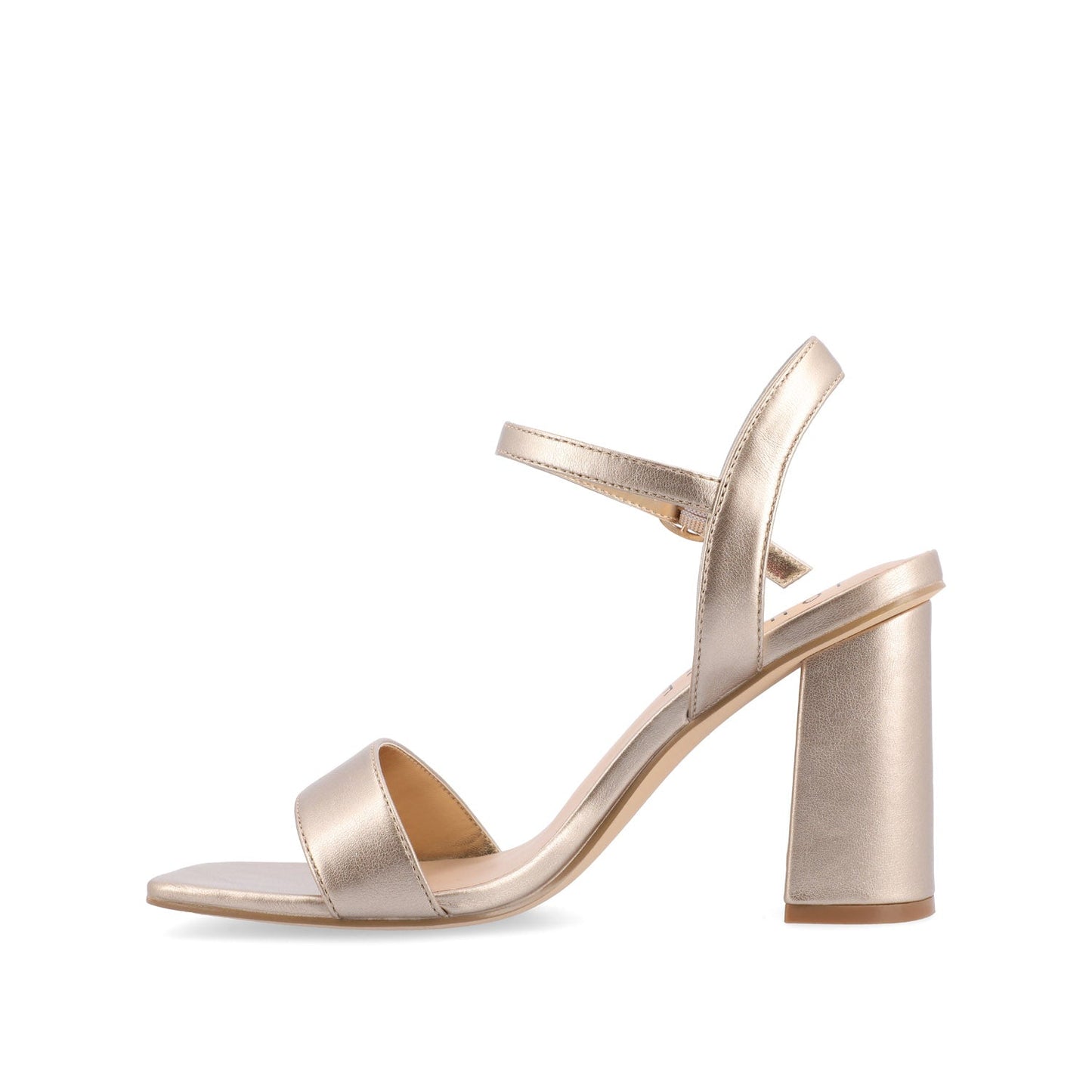 Journee TIVONA STRAPPY BLOCK HEELS IN STATEMENT - Gold PU