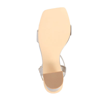 Journee TIVONA STRAPPY BLOCK HEELS IN STATEMENT - Gold PU