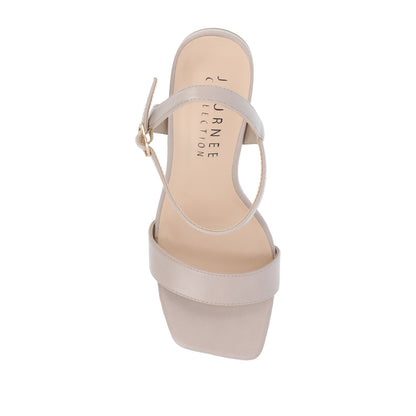 Journee TIVONA STRAPPY BLOCK HEELS IN STATEMENT - Taupe