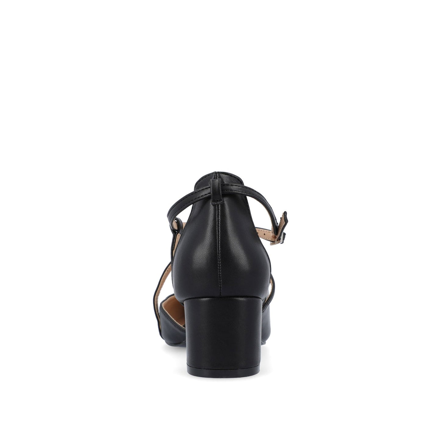 Journee GALVINN LOW BLOCK HEELS IN VEGAN LEATHER - Black PU