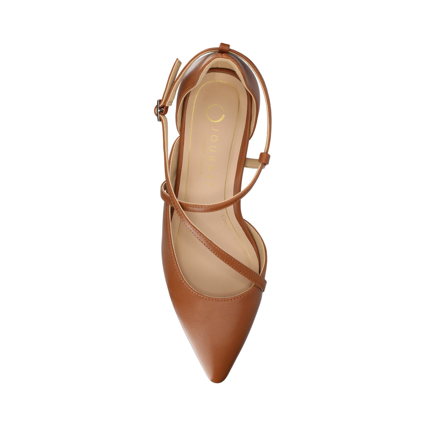 Journee GALVINN LOW BLOCK HEELS IN VEGAN LEATHER - Cognac PU