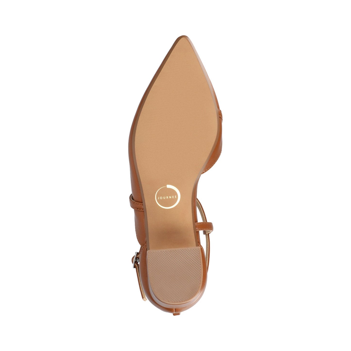 Journee GALVINN LOW BLOCK HEELS IN VEGAN LEATHER - Cognac PU