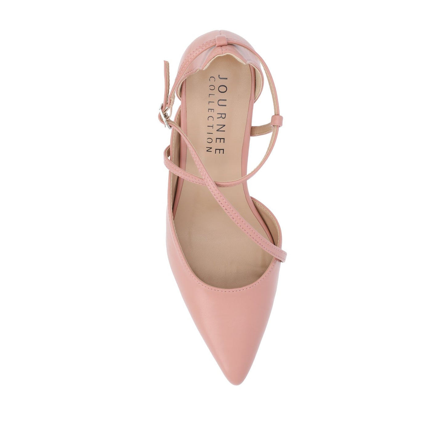 Journee GALVINN LOW BLOCK HEELS IN VEGAN LEATHER - Blush PU