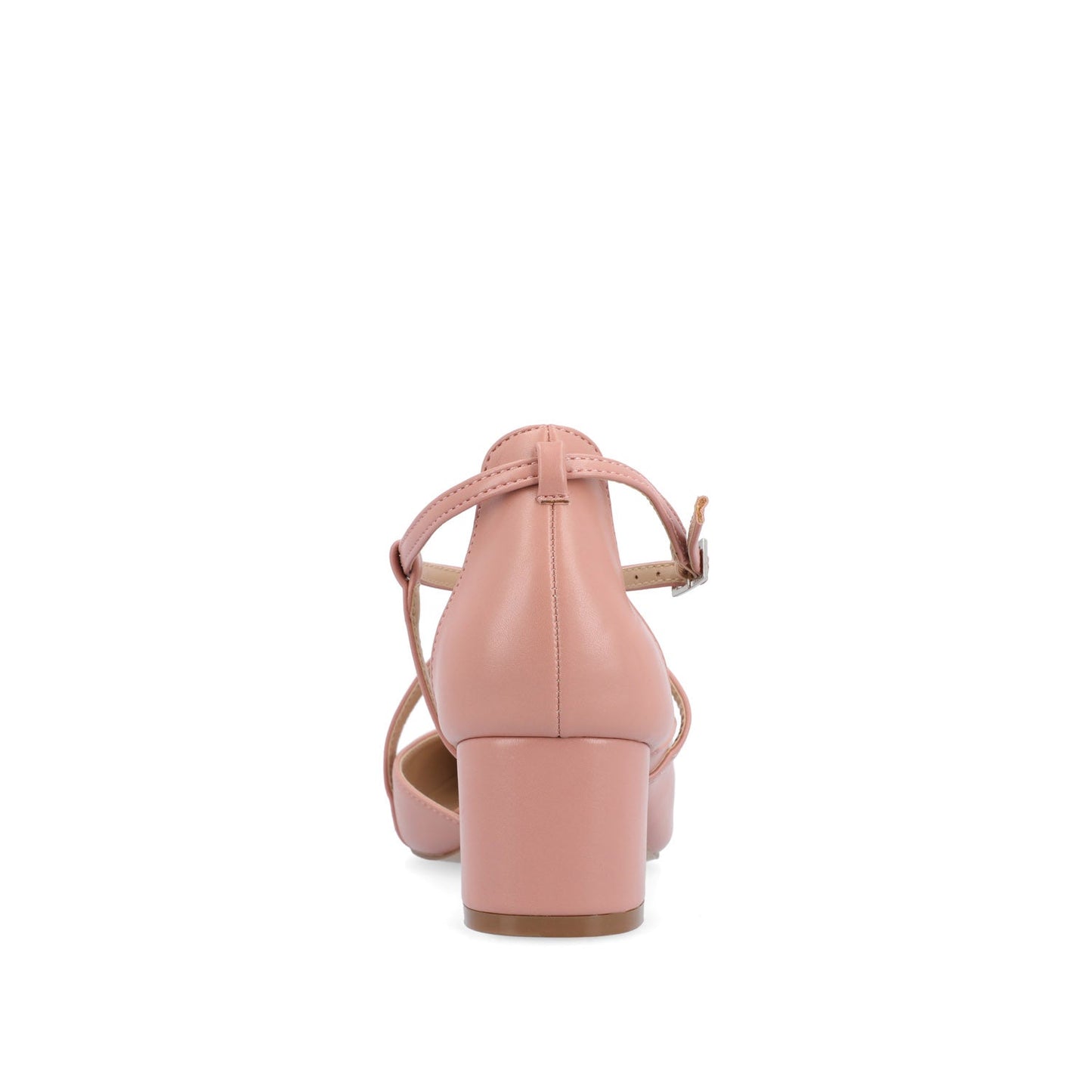 Journee GALVINN LOW BLOCK HEELS IN VEGAN LEATHER - Blush PU