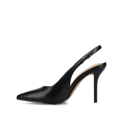 Journee ELENNEY SLINGBACK STILETTO HEELS - Black PU