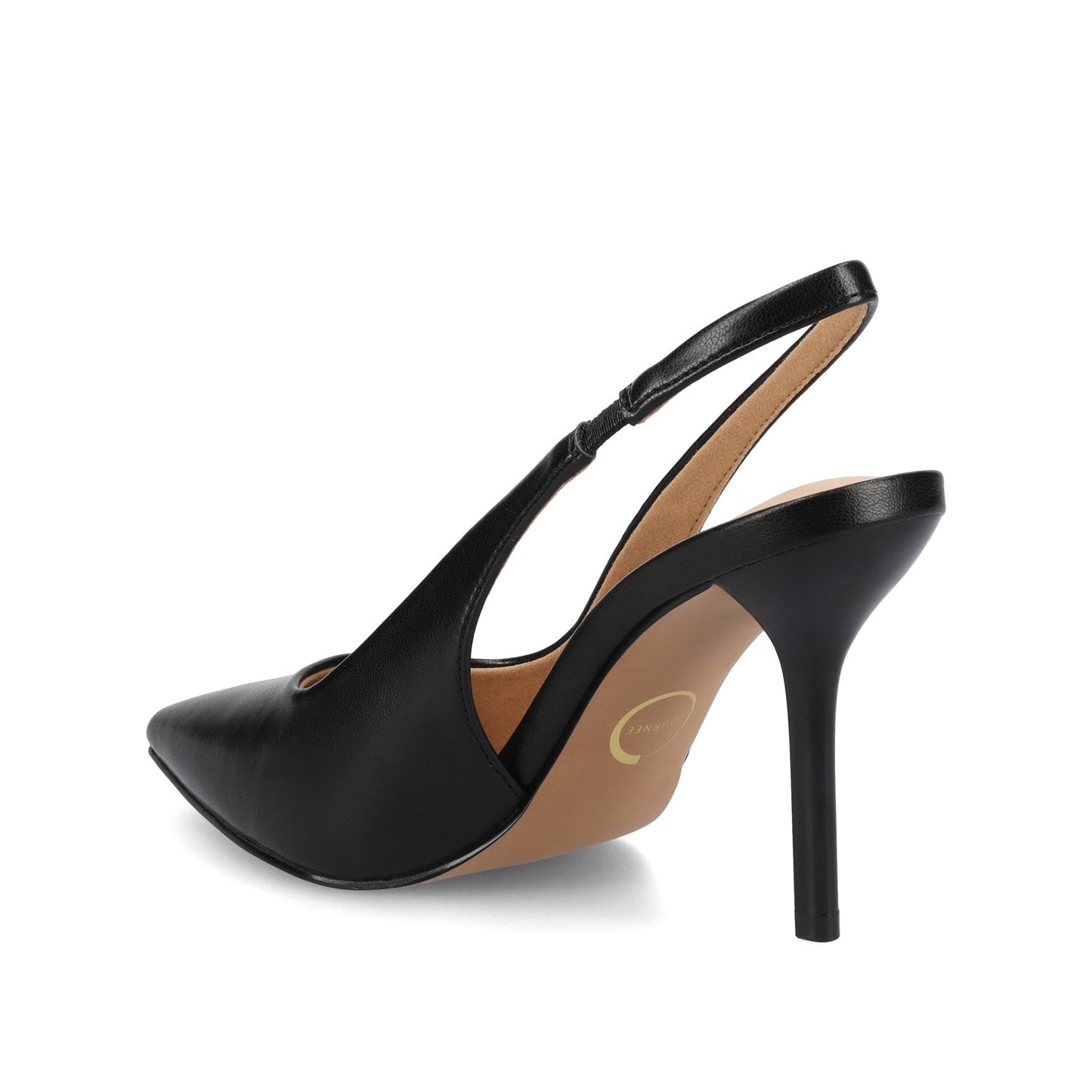 Journee ELENNEY SLINGBACK STILETTO HEELS - Black PU