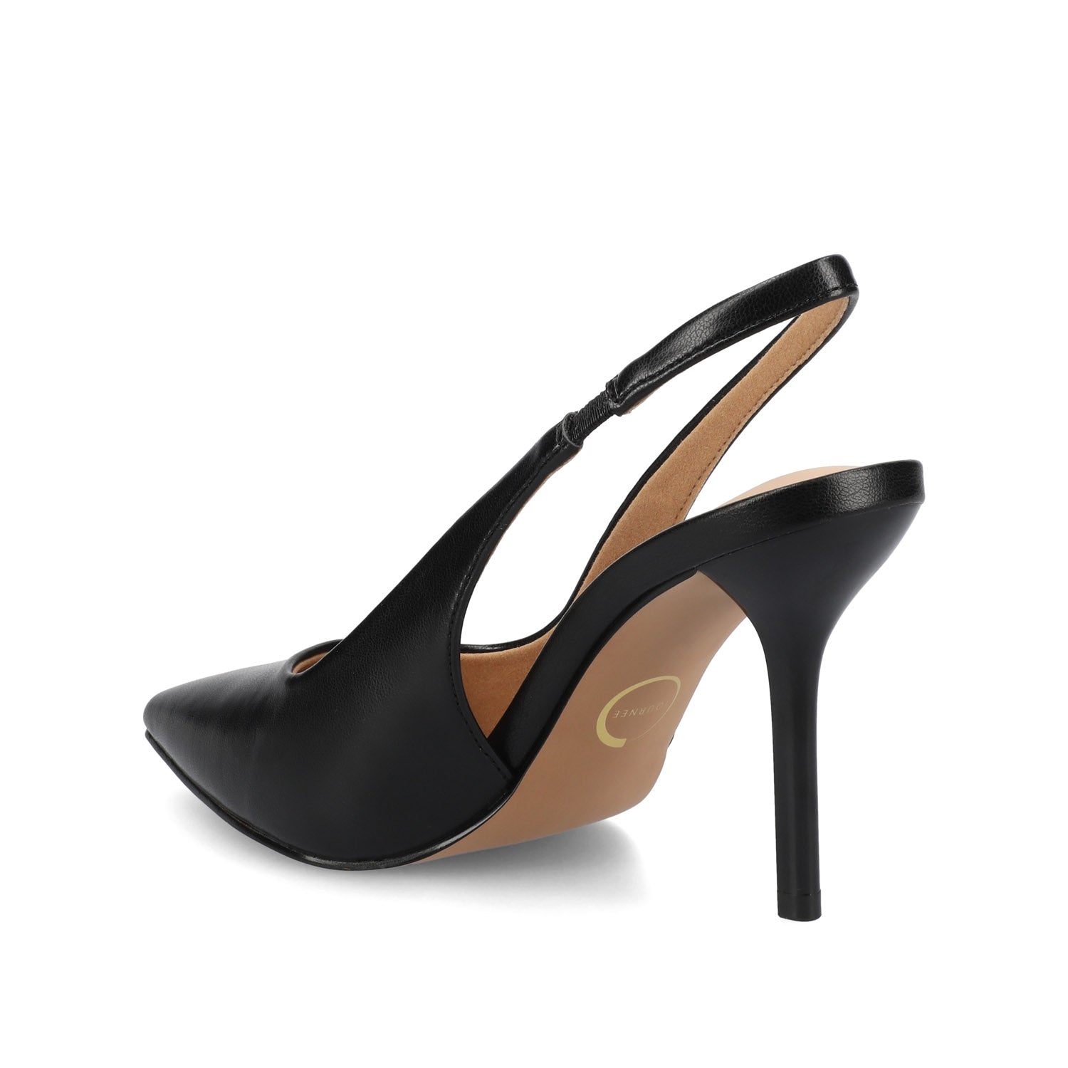 Journee ELENNEY SLINGBACK STILETTO HEELS - Black PU