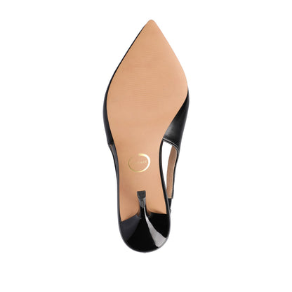 Journee ELENNEY SLINGBACK STILETTO HEELS - Black PU