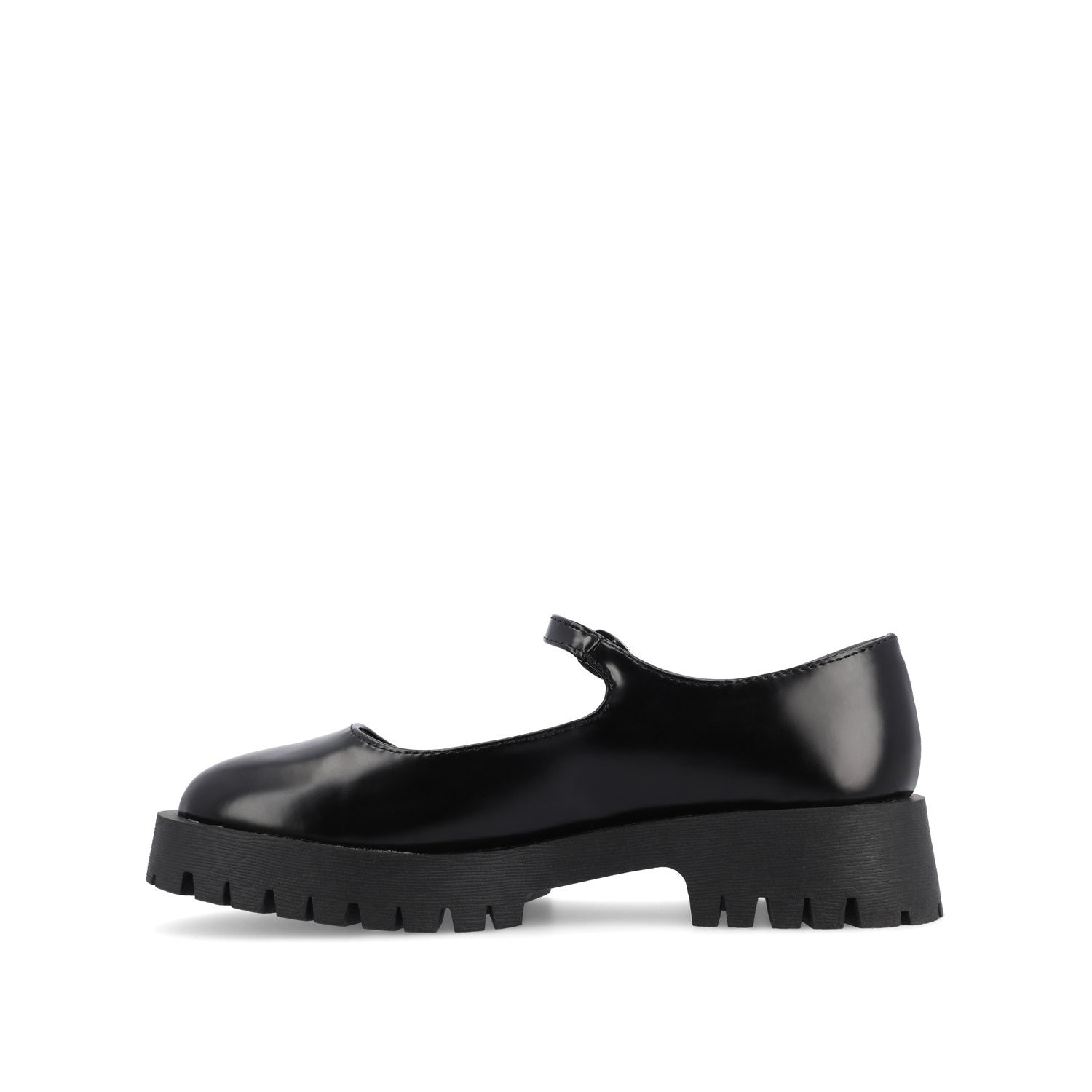 Journee KAMIE LUG SOLE MARY JANE FLATS - Black PU