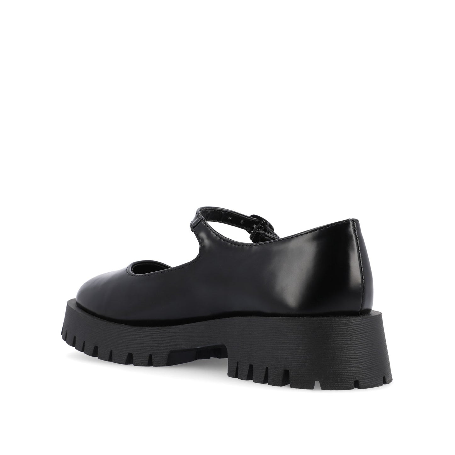 Journee KAMIE LUG SOLE MARY JANE FLATS - Black PU