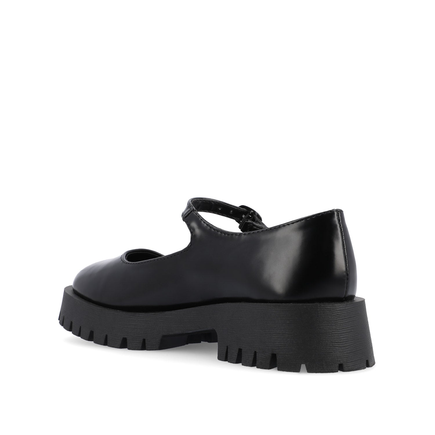 Journee KAMIE LUG SOLE MARY JANE FLATS - Black PU