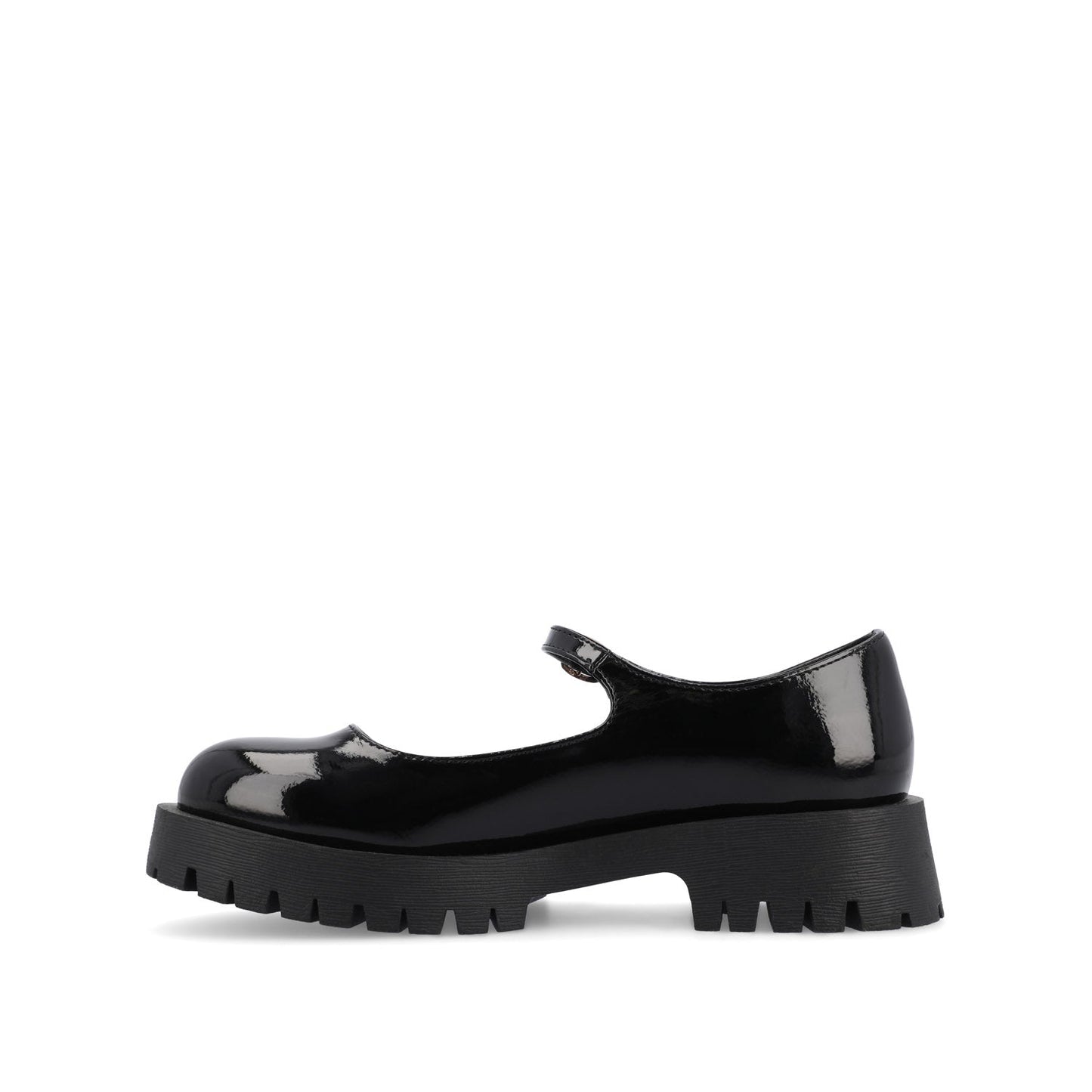Journee KAMIE LUG SOLE MARY JANE FLATS - Black Patent