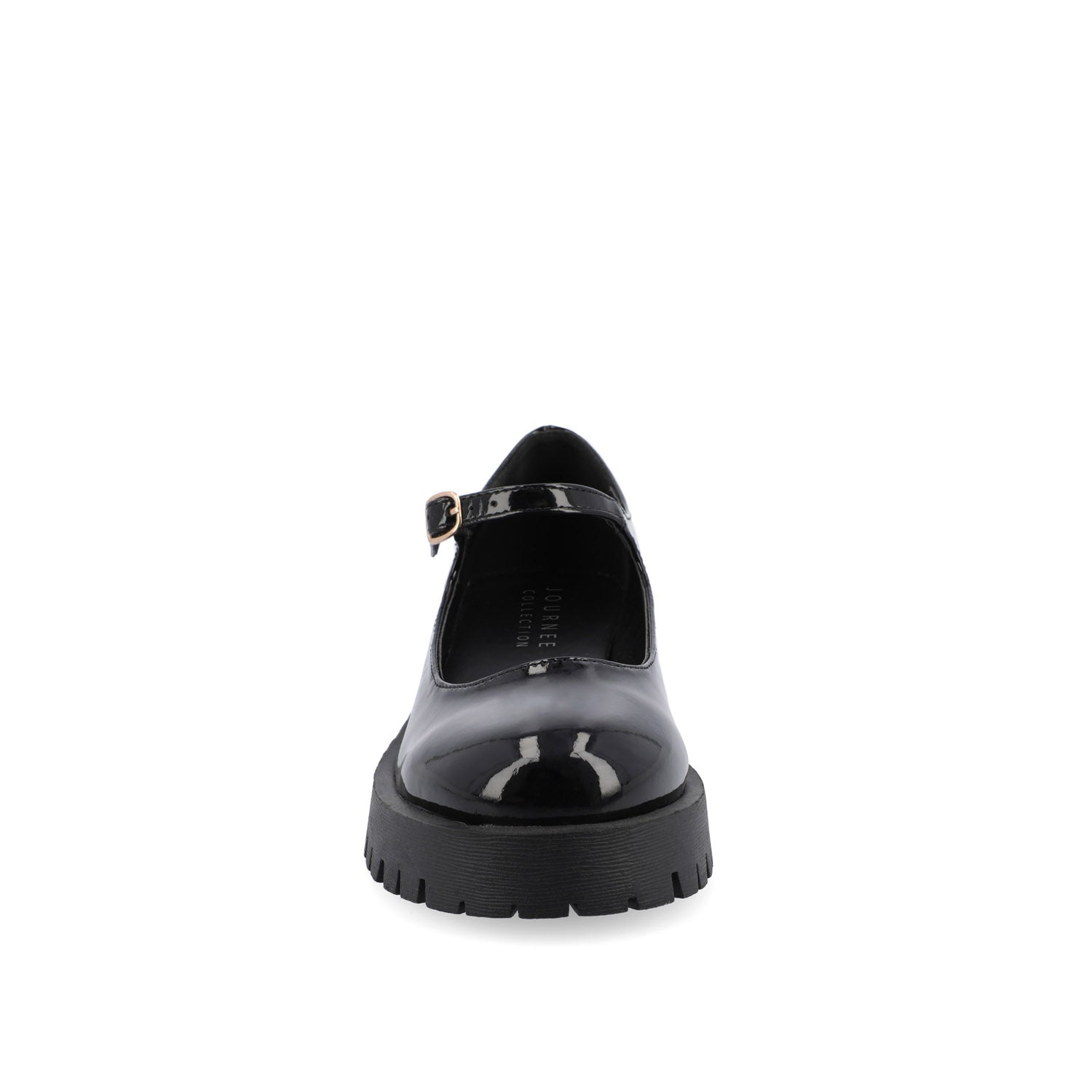 Journee KAMIE LUG SOLE MARY JANE FLATS - Black Patent